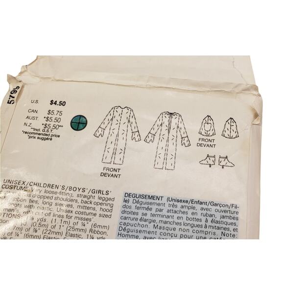 Butterick Childrens Costumes Gorilla Ape Kids Halloween UNCUT Size 2-14 - Picture 4 of 5